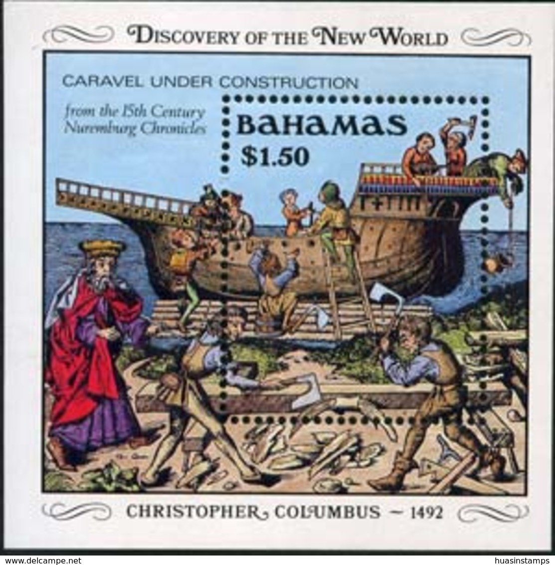 BAHAMAS 1989 - Scott# 667 S/S Shipbuilding MNH - Bahamas (1973-...)