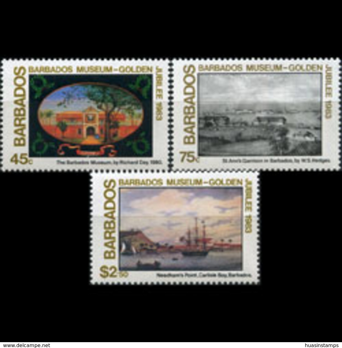 BARBADOS 1983 - Scott# 620-2 Museum Paintings Set Of 3 MNH - Barbados (1966-...)