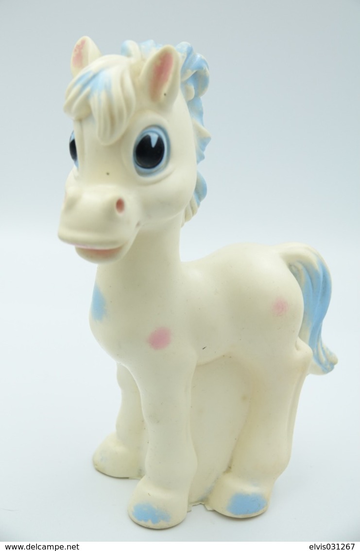 PIEPER POUET SQUEAKY: LEDRAPLASTIC PONY HORSE PAARD - RaRe Collector - L=18  -1960's - ELEPHANT - Rubber - Vinyl - Smurfs