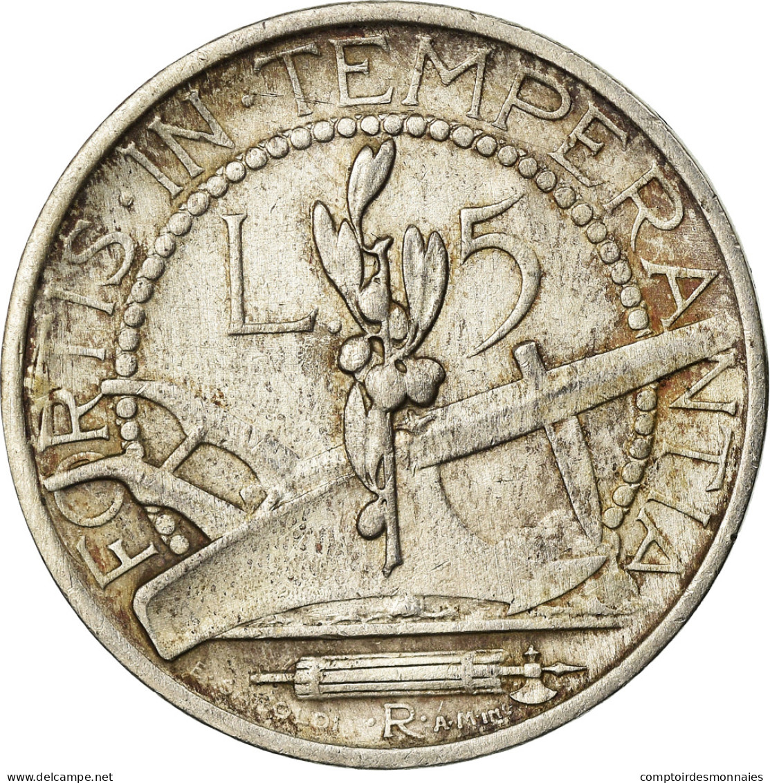 Monnaie, San Marino, 5 Lire, 1933, Rome, TB+, Argent, KM:9 - San Marino