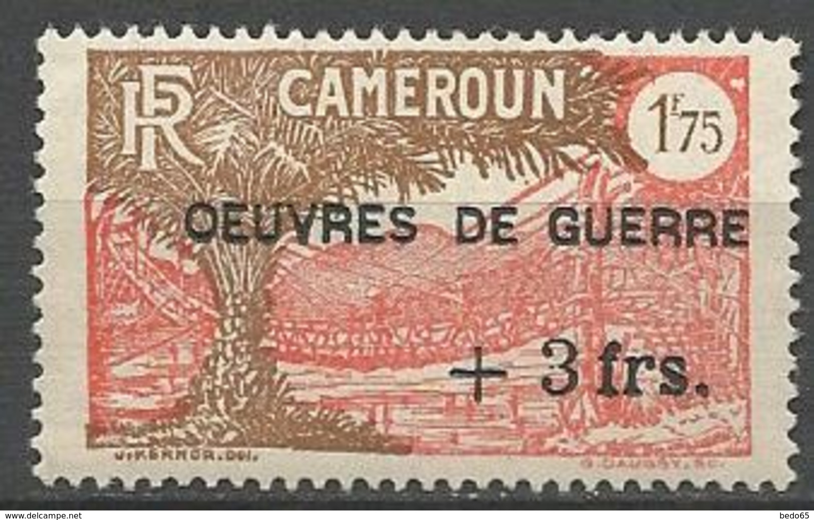 CAMEROUN  N° 234 NEUF* GOM COLONIALE TRACE DE CHARNIERE / MH - Ungebraucht