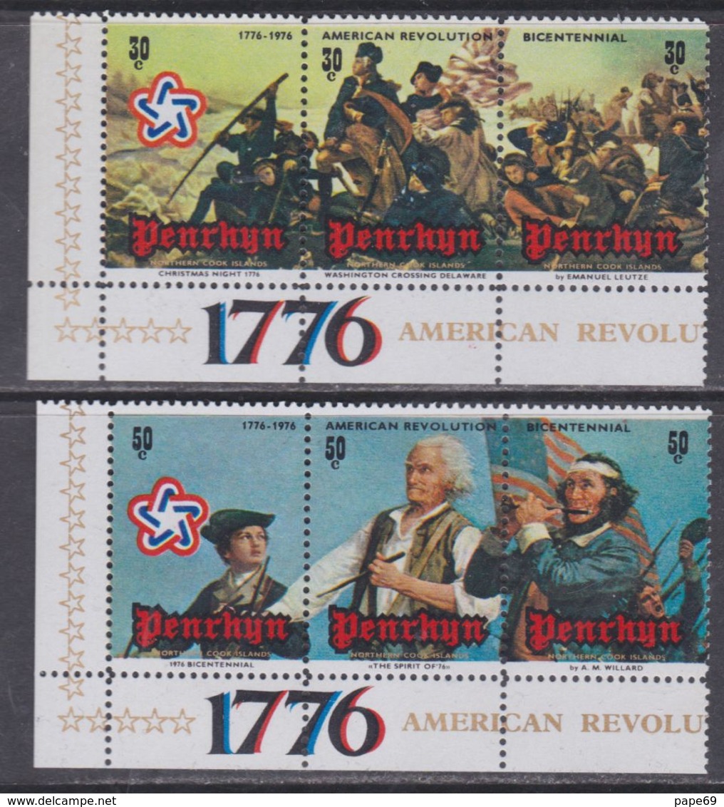 Penrhyn N° 71 / 76 XX  Bicentenaire De L'Indépendance Des Etats-Unis  Les 6 Valeurs  Sans Charnière  TB - Penrhyn