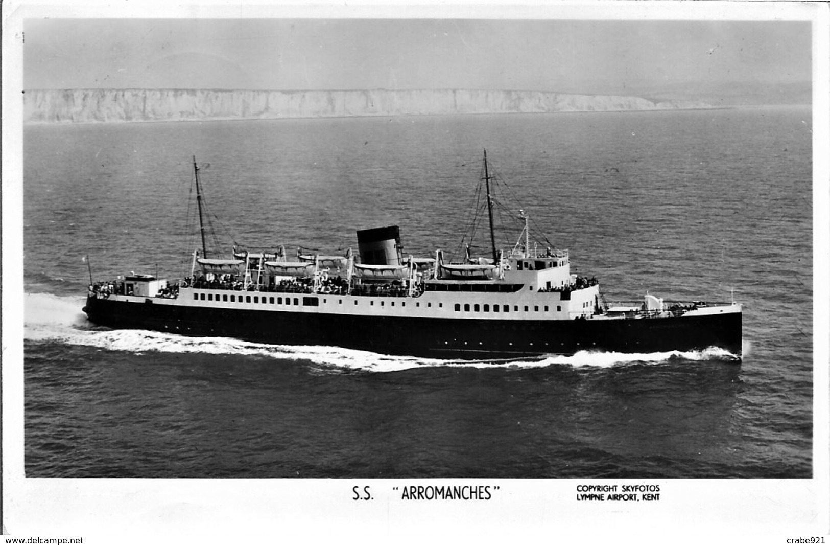 PAQUEBOT S.S."Arromanches " édit. Skyfotos N° 14273 Cachet Croisière S.N.C.F   ROUEN DIEPPE Rare *** - Passagiersschepen