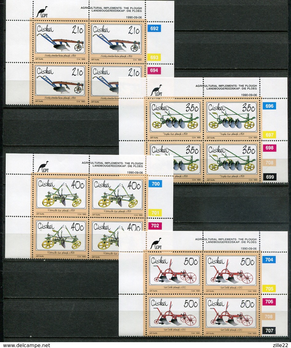 Ciskei Mi# 175-8 Zylinderblöcke Postfrisch/MNH Controls - Farming Machines - Ciskei