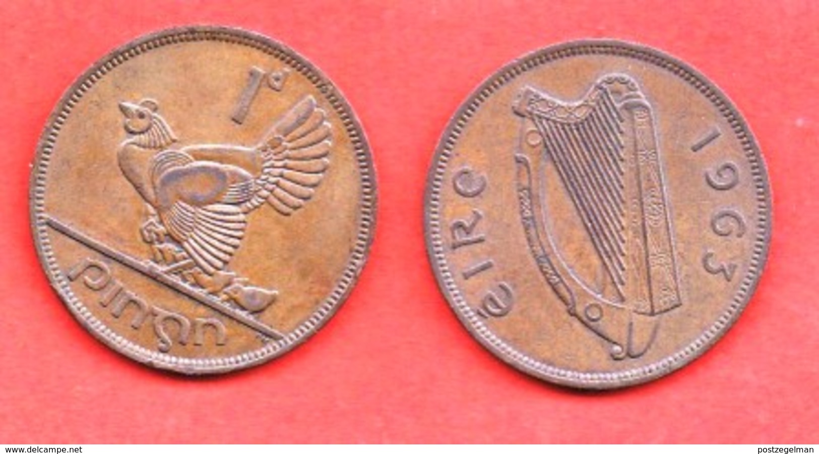 IRELAND, 1963, Circulated Coin 1d , Scannr. C3371 - Irlanda