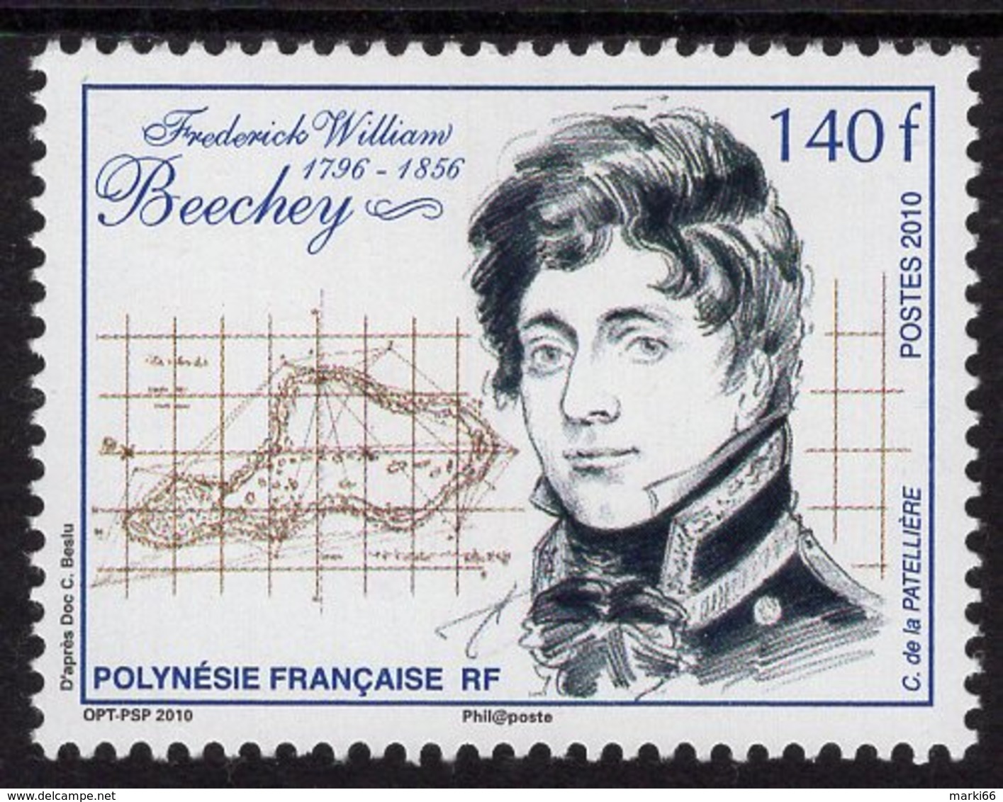 French Polynesia - 2010 - Frederick William Beechey, French Explorer - Mint Stamp - Neufs