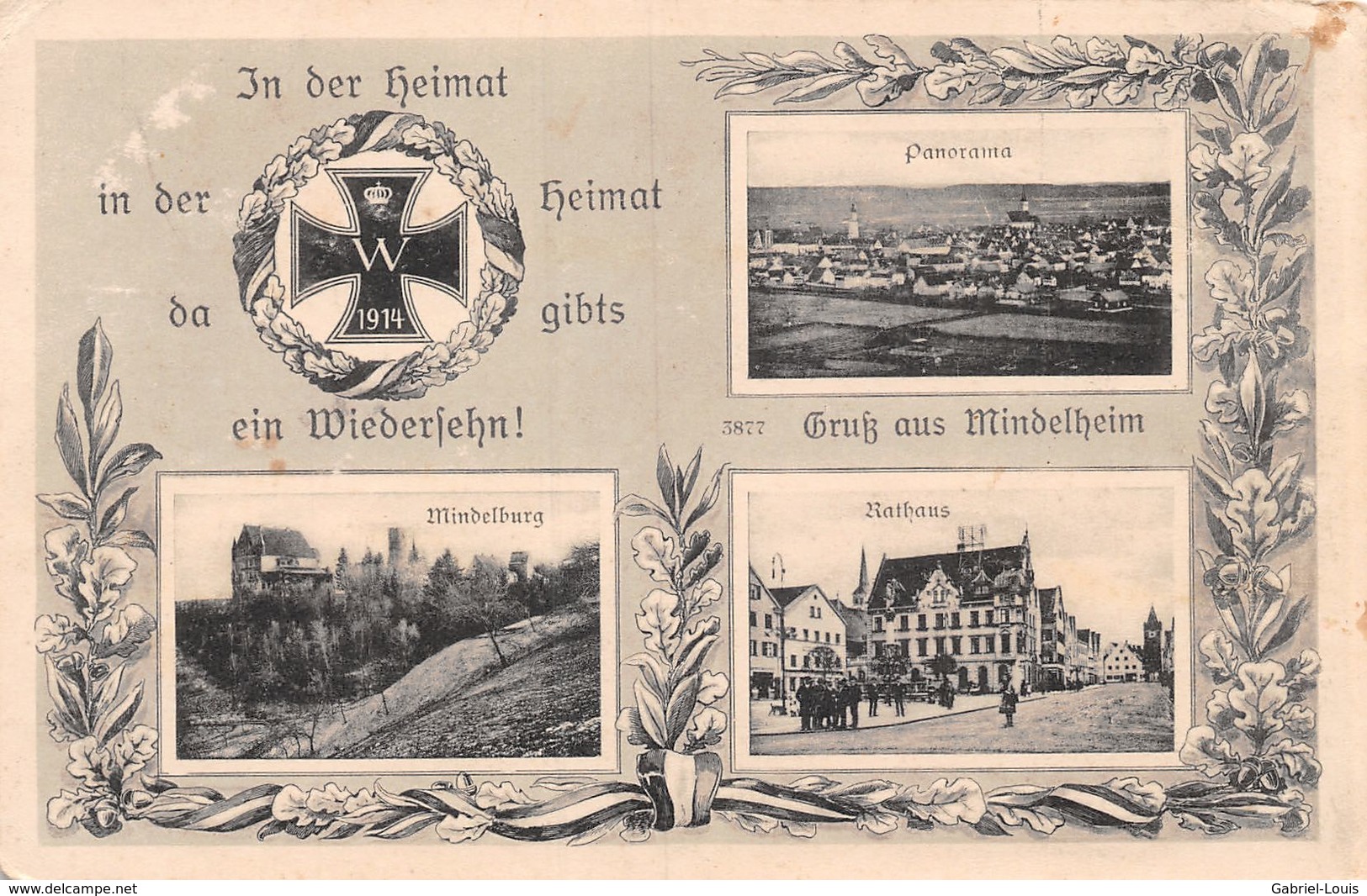 Gruss Aus Mindelheim - Rathaus - Mindeloberg - In Der Heimat Da Gibt Ein Wiedersehn 1914 - Mindelheim