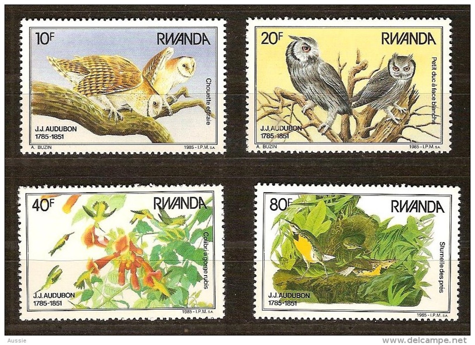 Rwanda Ruanda 1985 Yvert 1182-1185 OBCn° 1245-48 *** MNH  Cote 27,50 Euro Faune Oiseaux Vogels Birds - Ungebraucht