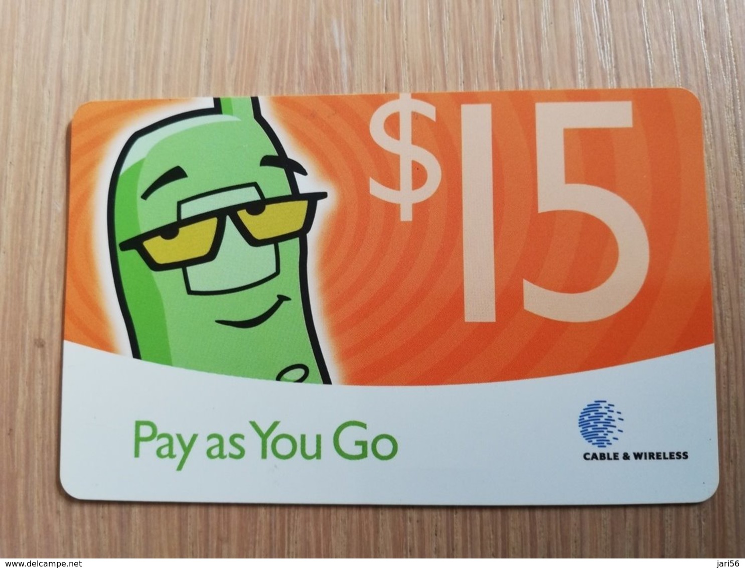 CAYMAN ISLANDS  $15,- PAY AS YOU GO ORANGE Prepaid  Fine Used Card  ** 2084 ** - Cayman Islands