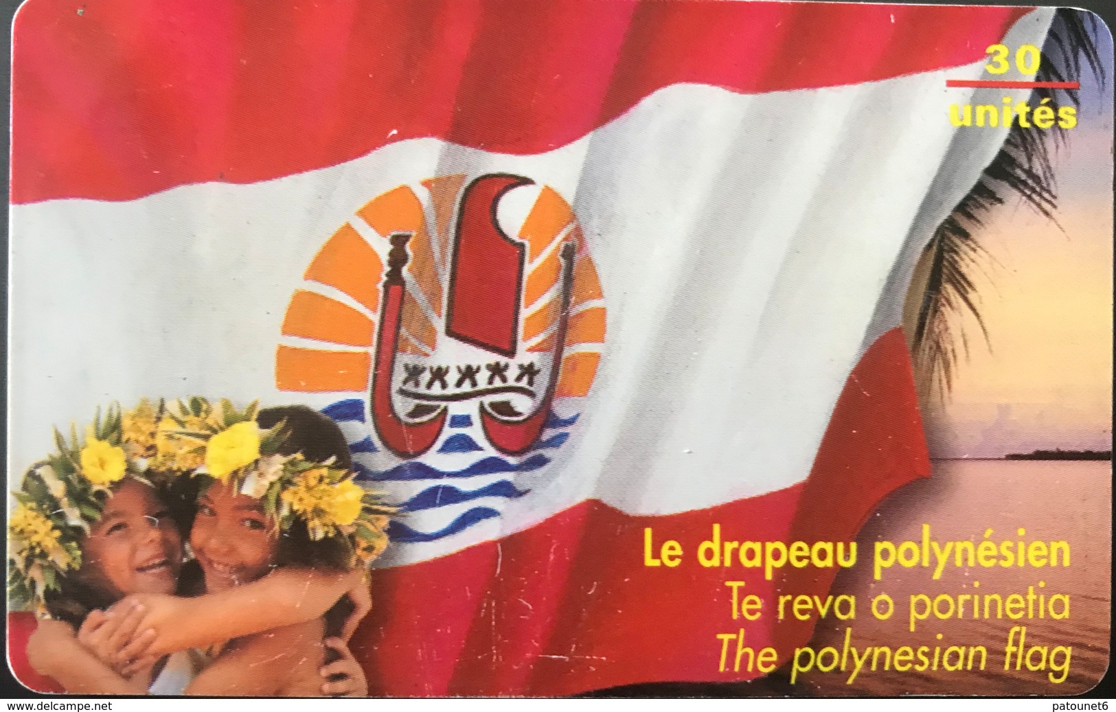 POLYNESIE FRANCAISE  -  PhoneCard  -  Drapeau Polynésien  -  30 Unités  - PF 74 - Polynésie Française