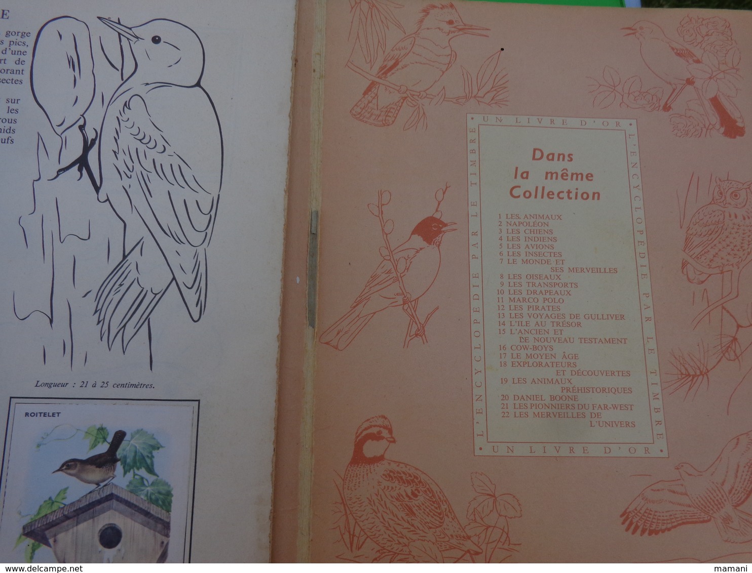 lot de 2 l'encyclopedie par le timbre -les voyages de gulliner n°13 les oiseaux n°8