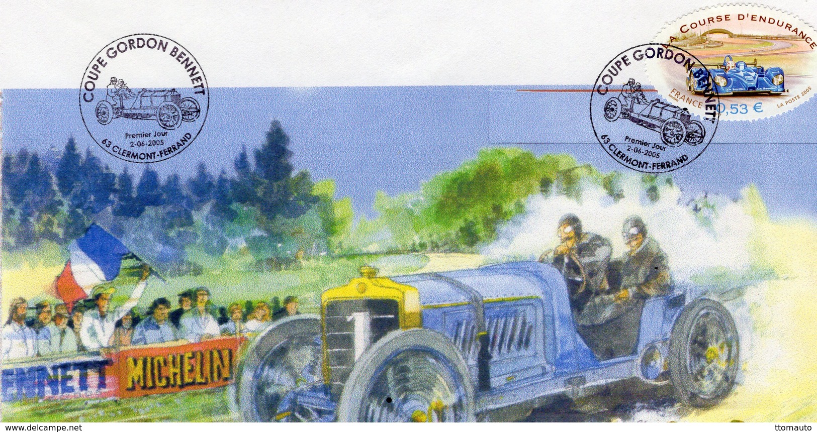 France  -  Coupe Gordon Bennett   -  Course Endurance  -   FDC  -  Envelope Premier Jour - Cars