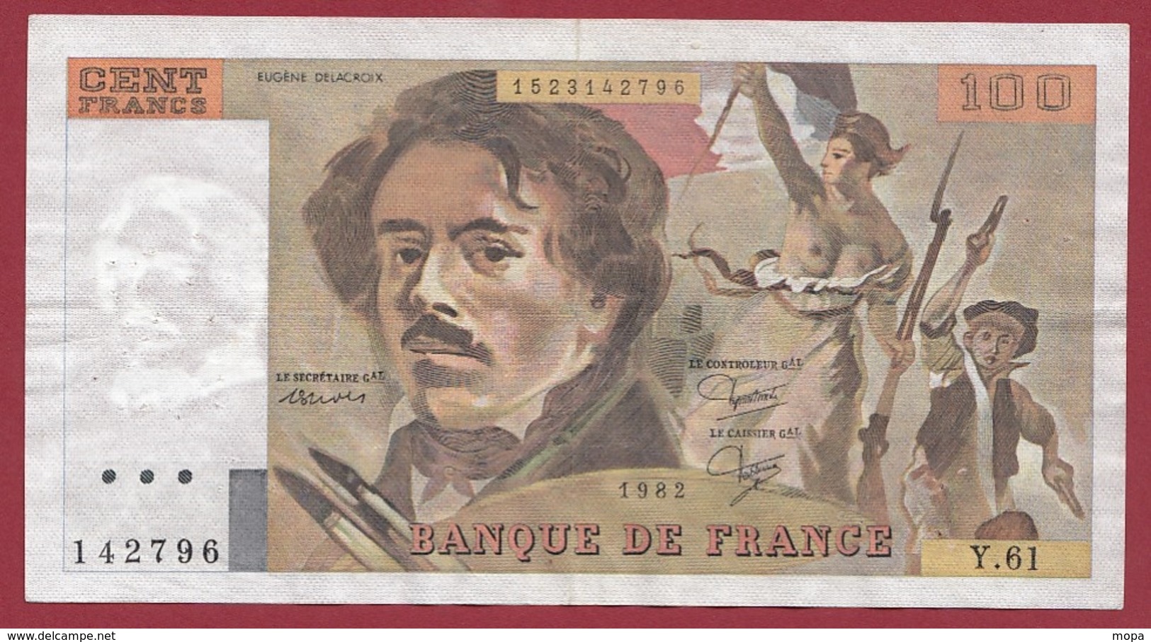 100 Francs "Delacroix" --1982-----TTB---ALPH.Y.61 - 100 F 1978-1995 ''Delacroix''