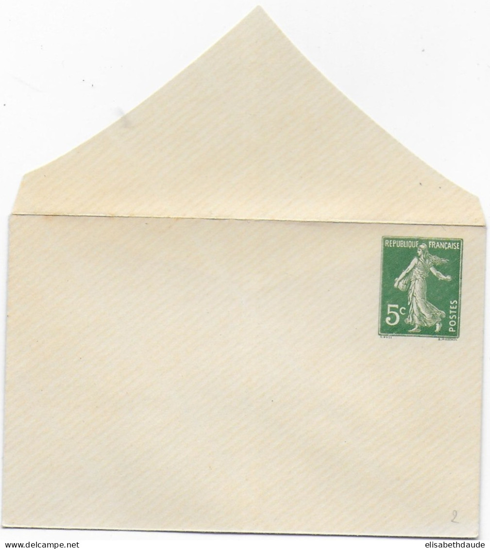 1907 - TYPE SEMEUSE - ENVELOPPE ENTIER PETIT FORMAT Avec DATE 347 NEUVE - Enveloppes Types Et TSC (avant 1995)