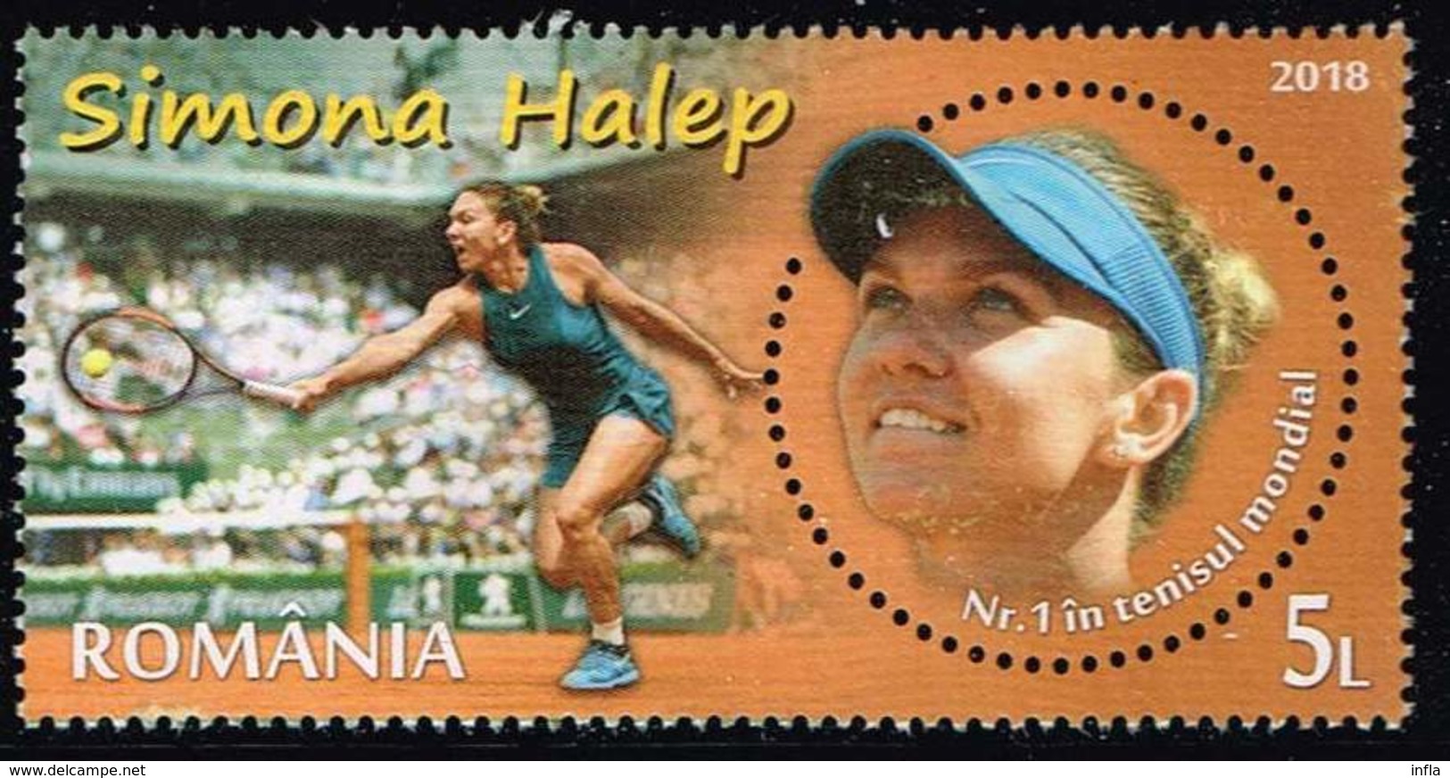 Rumänien 2018,Michel# 7444 O Simona Halep, Tennis Star - Oblitérés