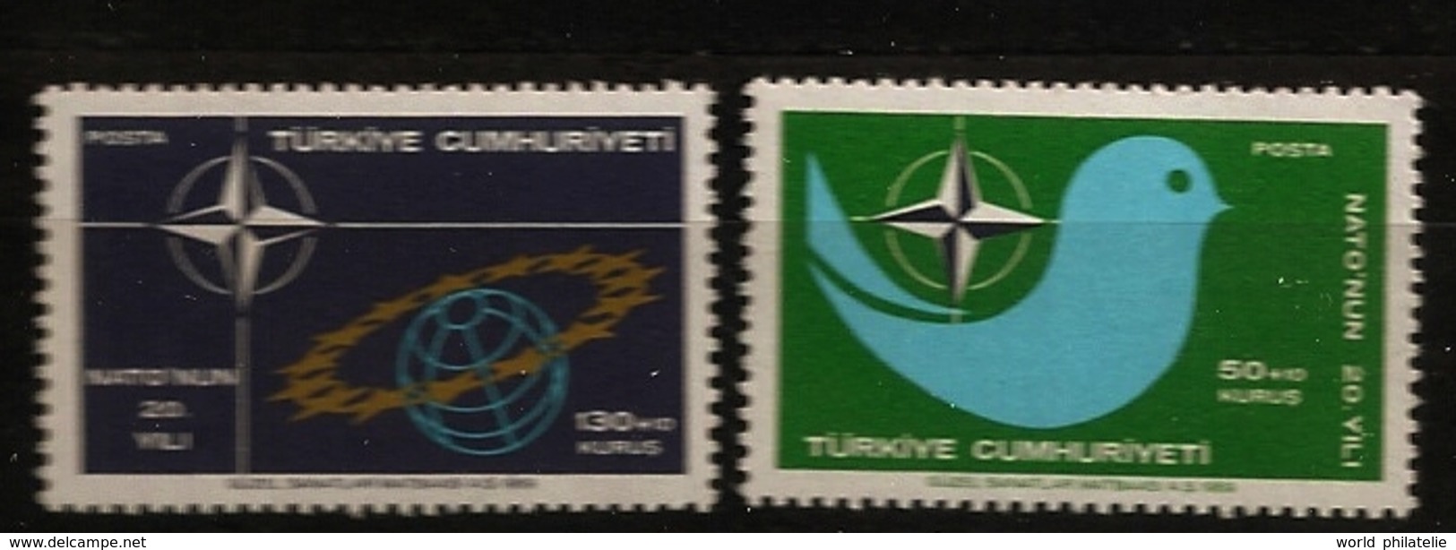 Turquie 1969 N° 1888 / 9 ** Organisation Du Traité De L'Atlantique Nord, OTAN, Colombe, Militaire, Sécurité, Nucléaire - Nuovi