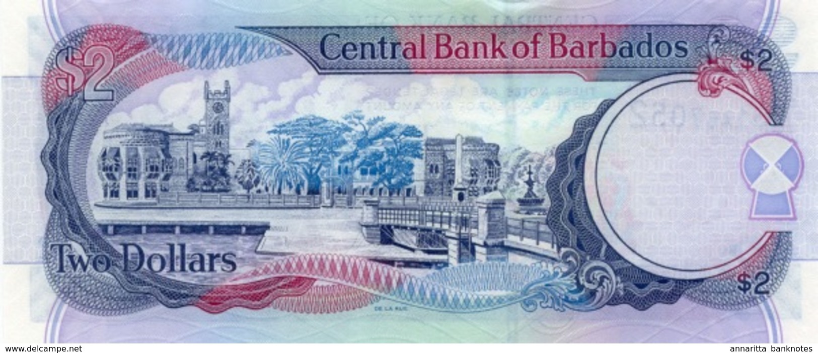 Barbados (CBB) 2 Dollars 2007 (2009) UNC Cat No. P-66b / BB225b - Barbades