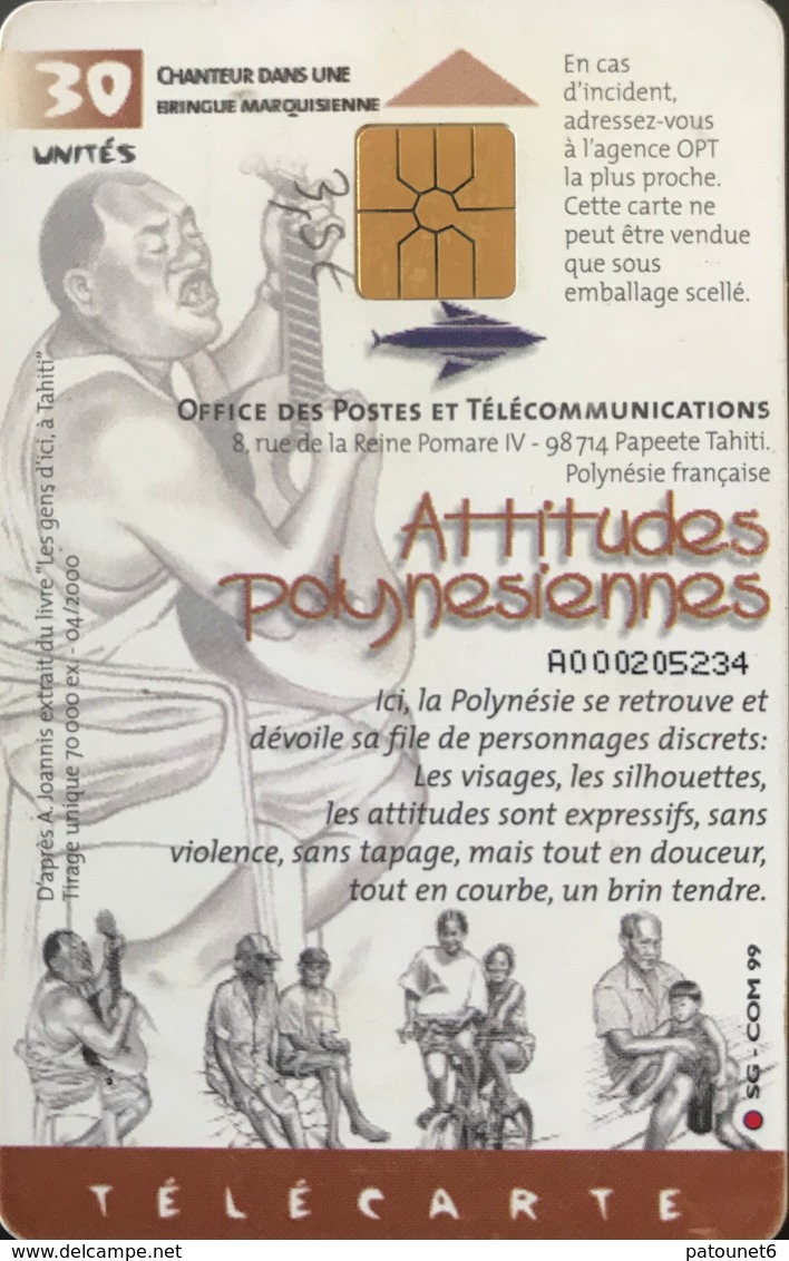 POLYNESIE FRANCAISE  -  PhoneCard  - Chanteur Dans Une Bringue Marquisienne  -  30 Unités  -  PF 98 - Polynésie Française