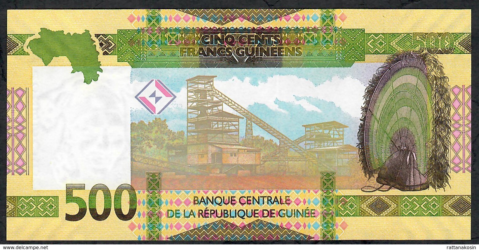 GUINEA NLP 500 FRANCS 2018 #AC Issued August 2019 UNC. - Guinea