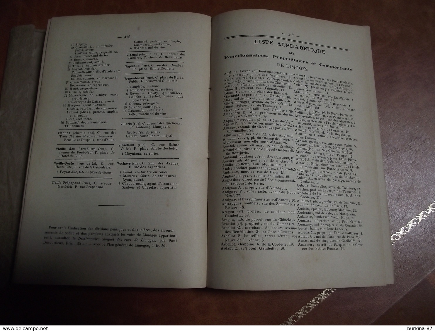 ALMANACH, annuaire LIMOUSIN, 1888, cour d'appel et diocèse de Limoges