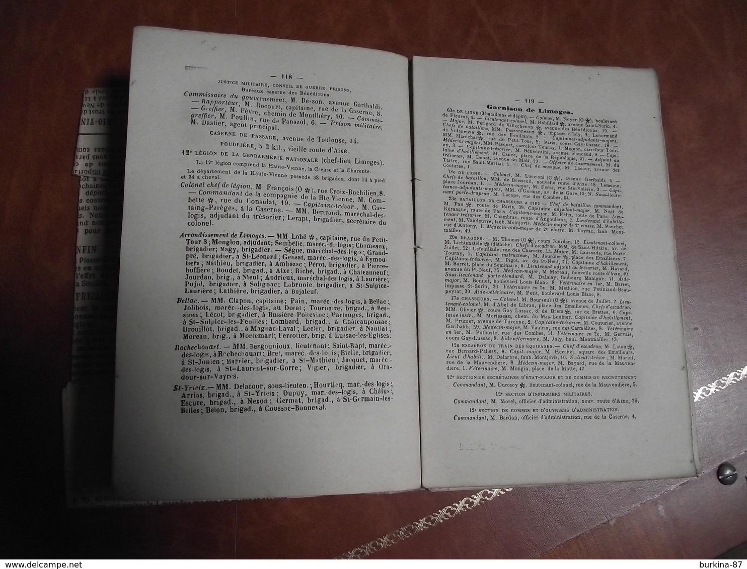 ALMANACH, Annuaire LIMOUSIN, 1885, Cour D'appel Et Diocèse De Limoges - Petit Format : ...-1900