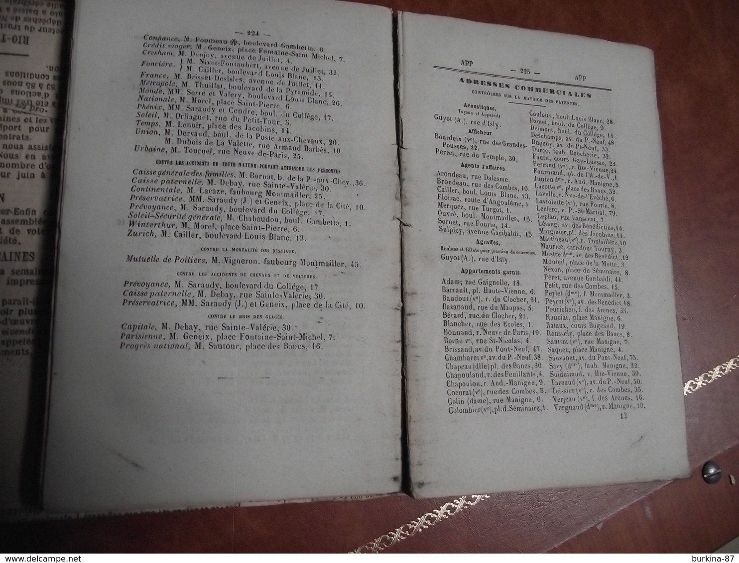 ALMANACH, annuaire LIMOUSIN, 1885, cour d'appel et diocèse de Limoges