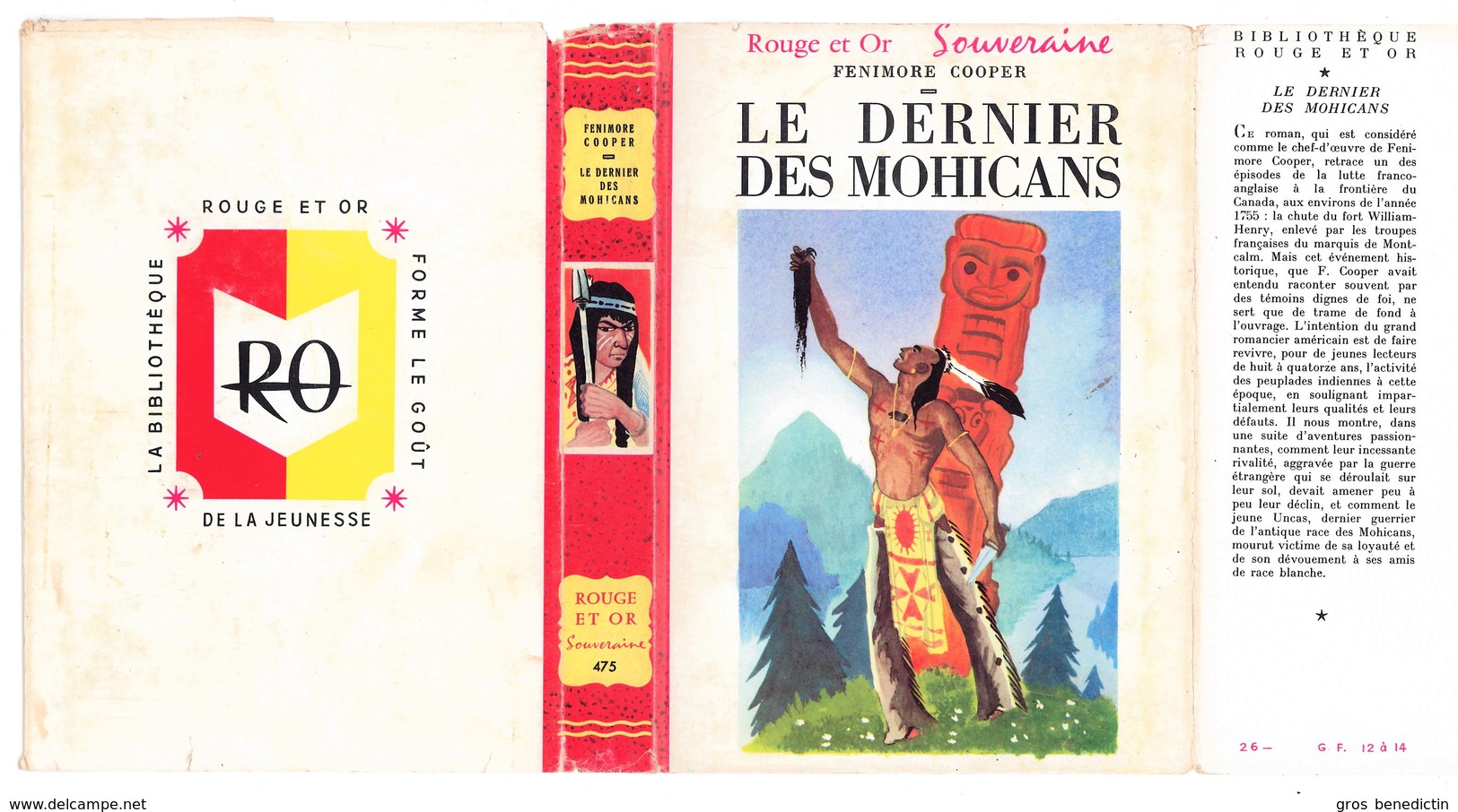 G.P. Rouge Et Or Souveraine N°26 - Fenimore Cooper - "Les Dernier Des Mohicans" - 1961 - #Ben&Souv&Div - Bibliothèque Rouge Et Or