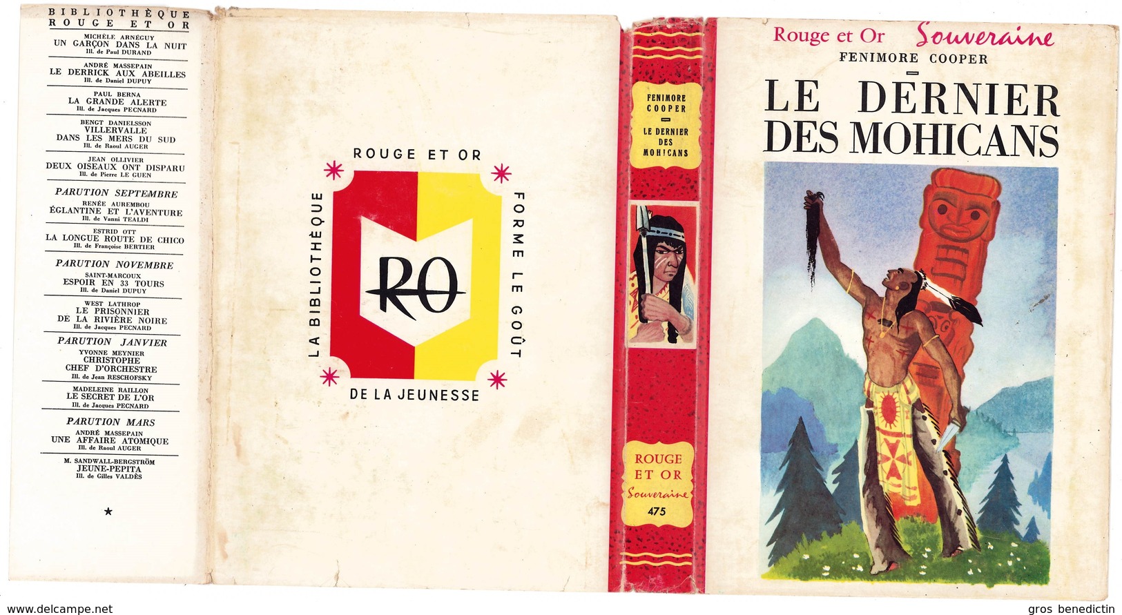 G.P. Rouge Et Or Souveraine N°26 - Fenimore Cooper - "Les Dernier Des Mohicans" - 1961 - #Ben&Souv&Div - Bibliotheque Rouge Et Or