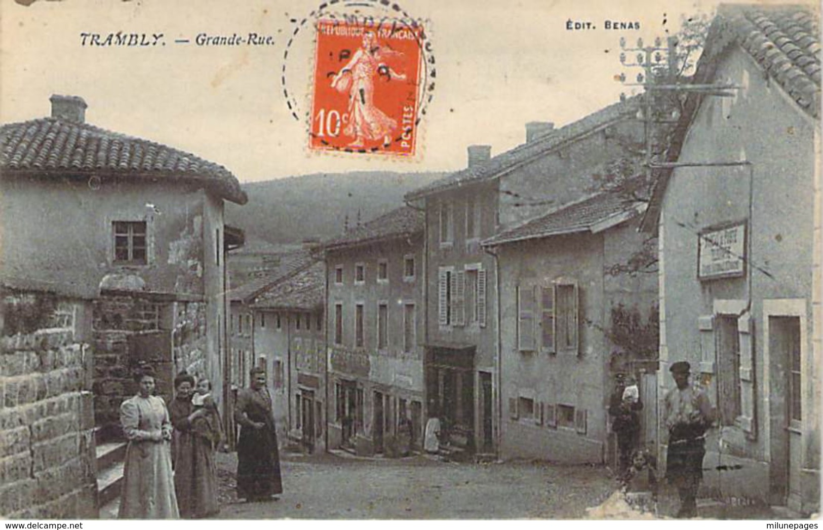 71 SAONE Et LOIRE Belle Animation Devant Le Bureau De Poste De La Grande Rue De TRAMBLY - Sonstige & Ohne Zuordnung