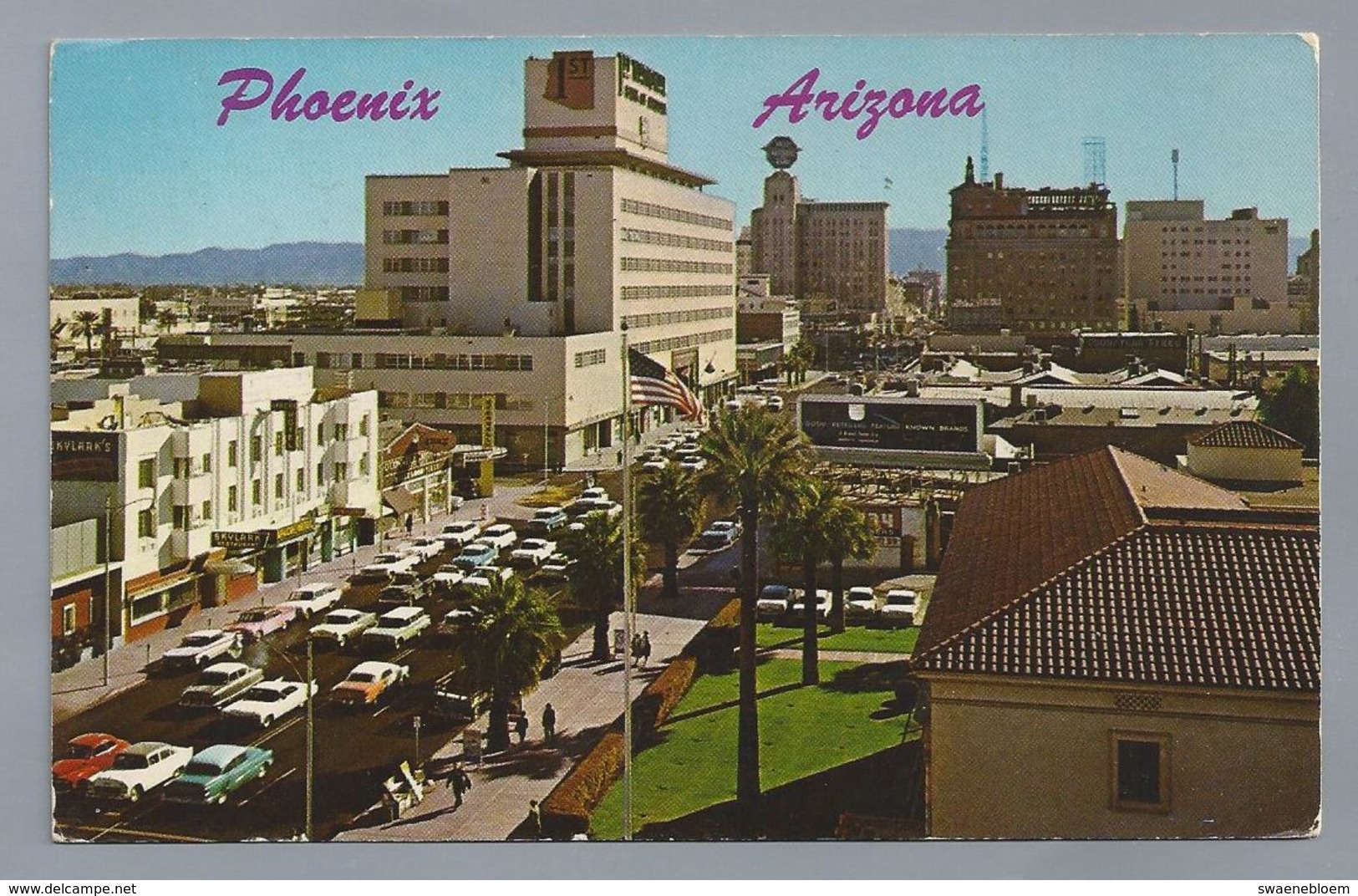 US.- PHOENIX, ARIZONA. LOOKING SOUTH ON CENTRAL AVENUE. 1965. Old Cars. - Phoenix