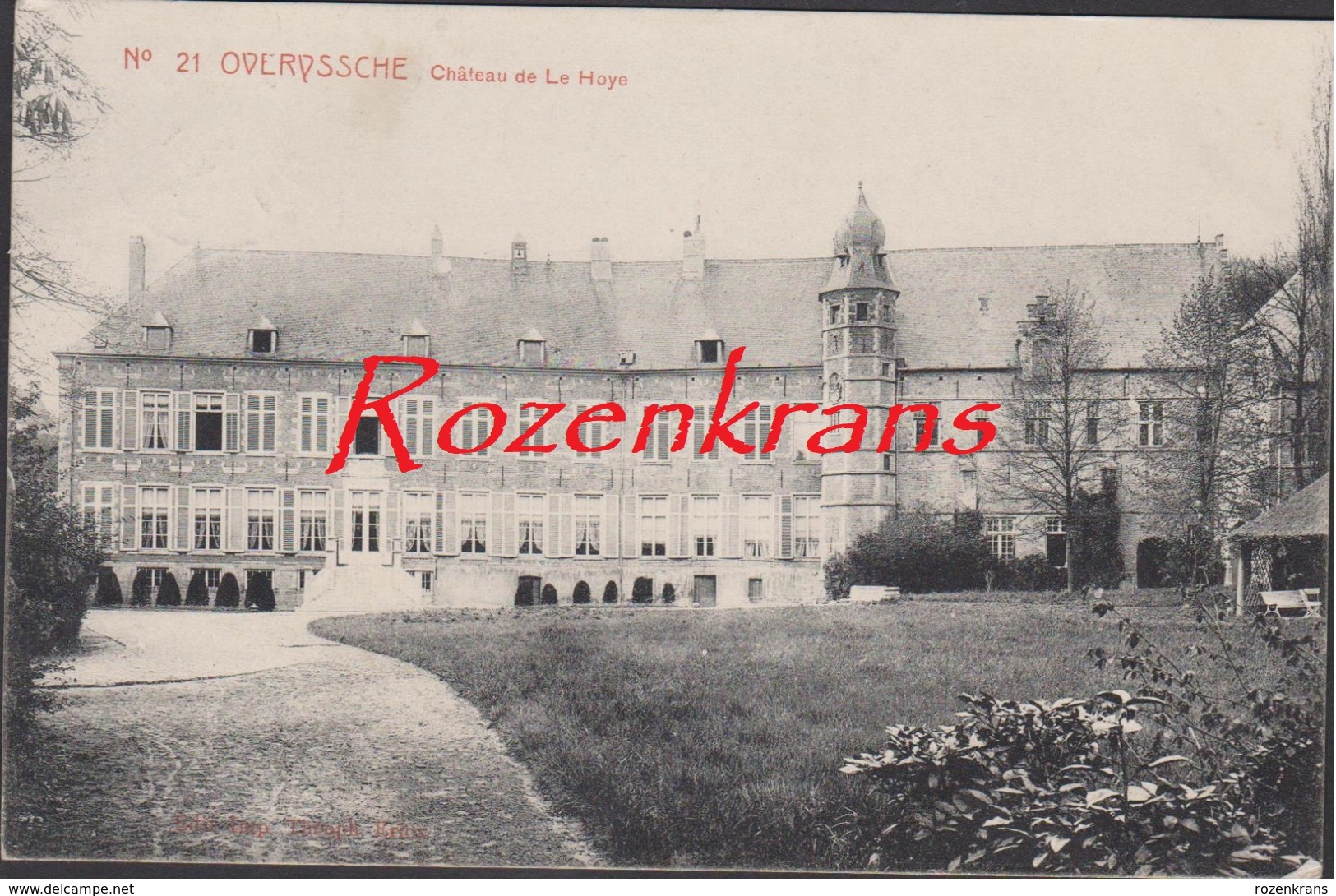 Overijssche Overijse Kasteel Chateau De La Hoye Overyssche 1907 (In Zeer Goede Staat) - Overijse