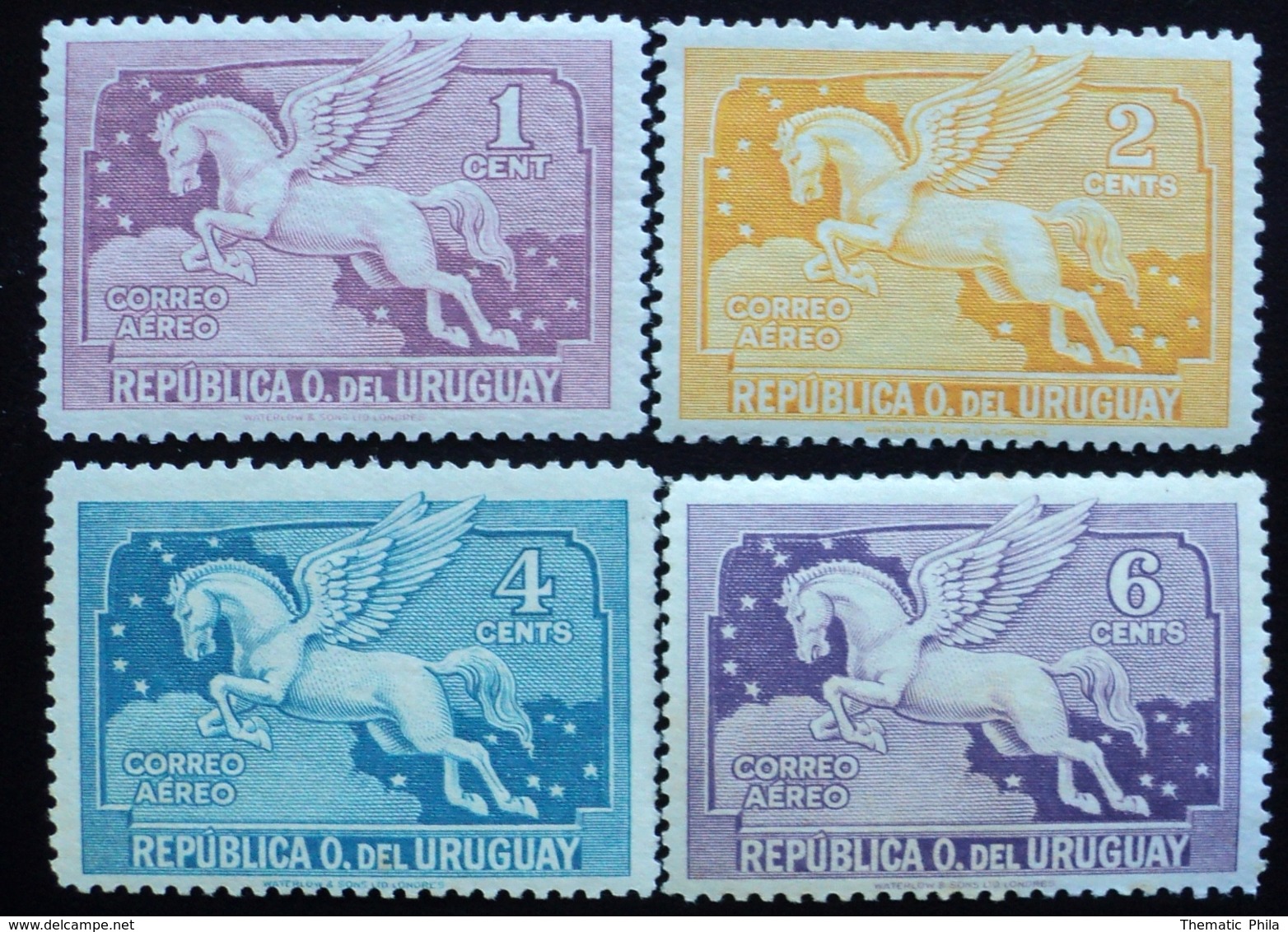 1930 URUGUAY MNH AIR MAIL Yvert A39/42 - Pegaso Pegasus - Uruguay