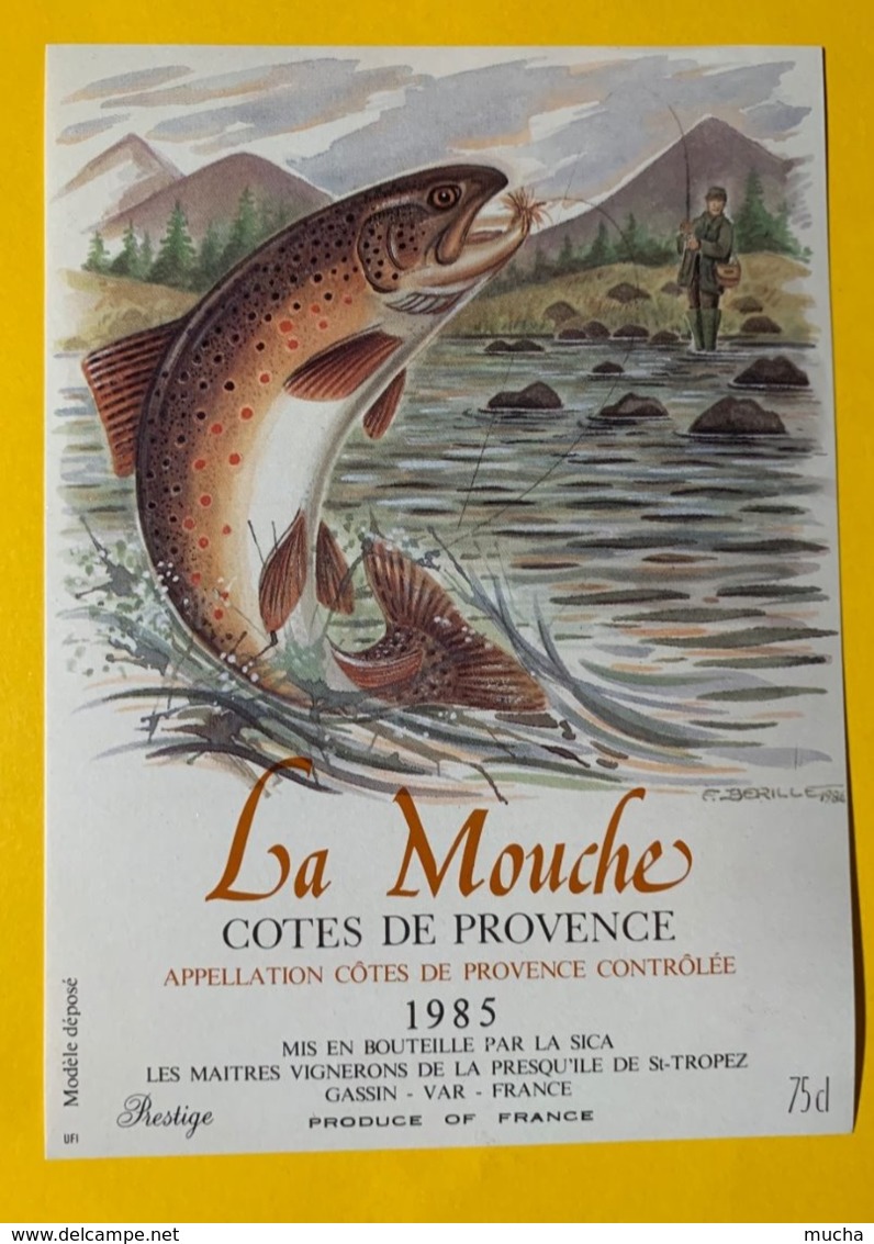 14261  - La Mouche Côtes De Provence 1985 - Poissons