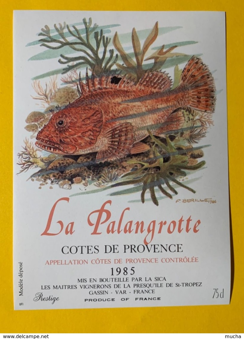 14262  - La Palangrotte  Côtes De Provence 1985 - Pesci