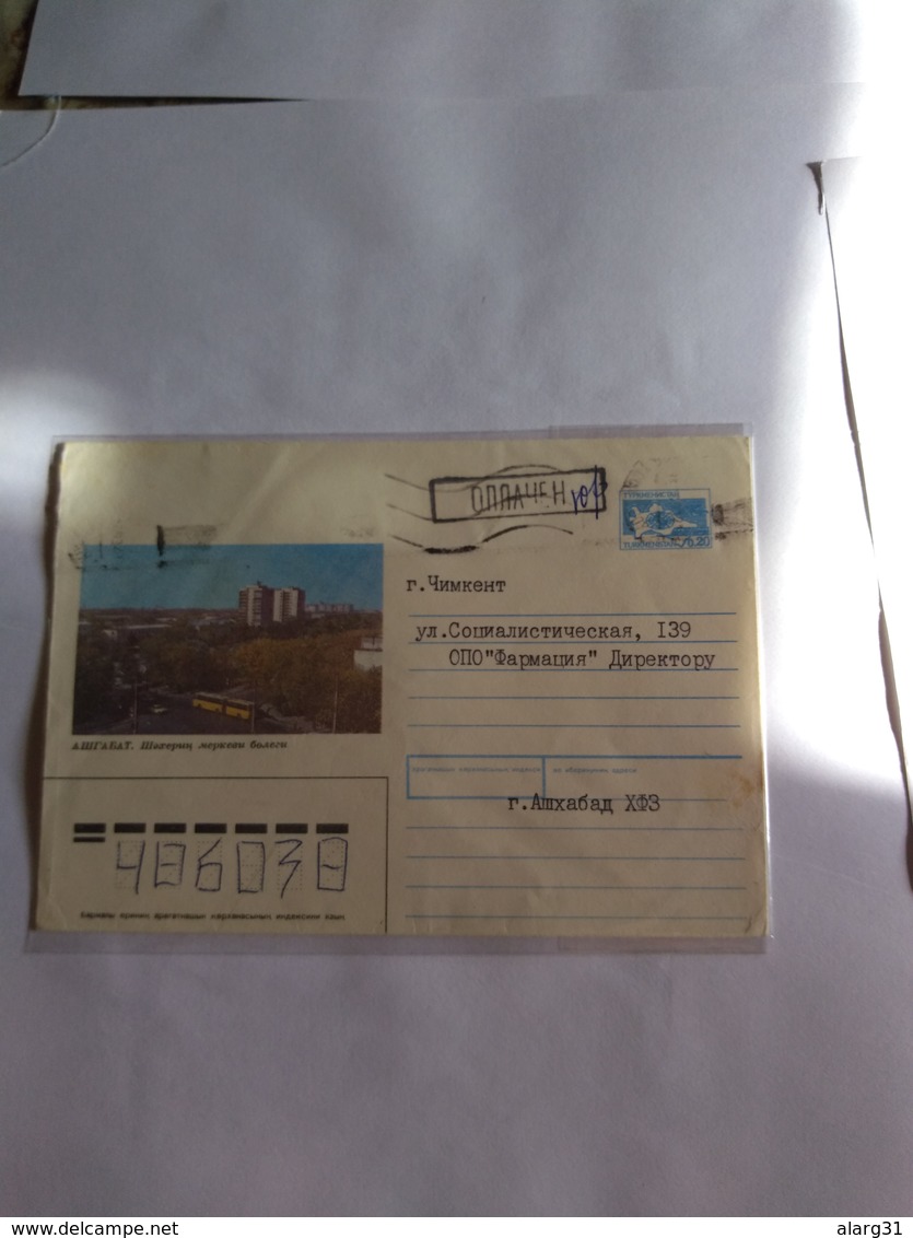 Turkmenistan1993 The 2 First Postal Stationery Postally Used In The Country - Turkmenistan