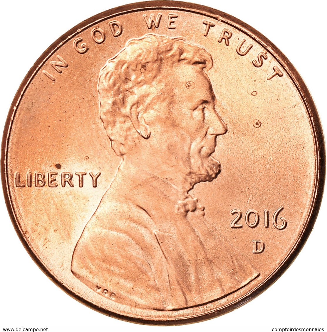 Monnaie, États-Unis, Cent, 2016, Denver, SUP+, Copper Plated Zinc, KM:468 - 1959-…: Lincoln, Memorial Reverse