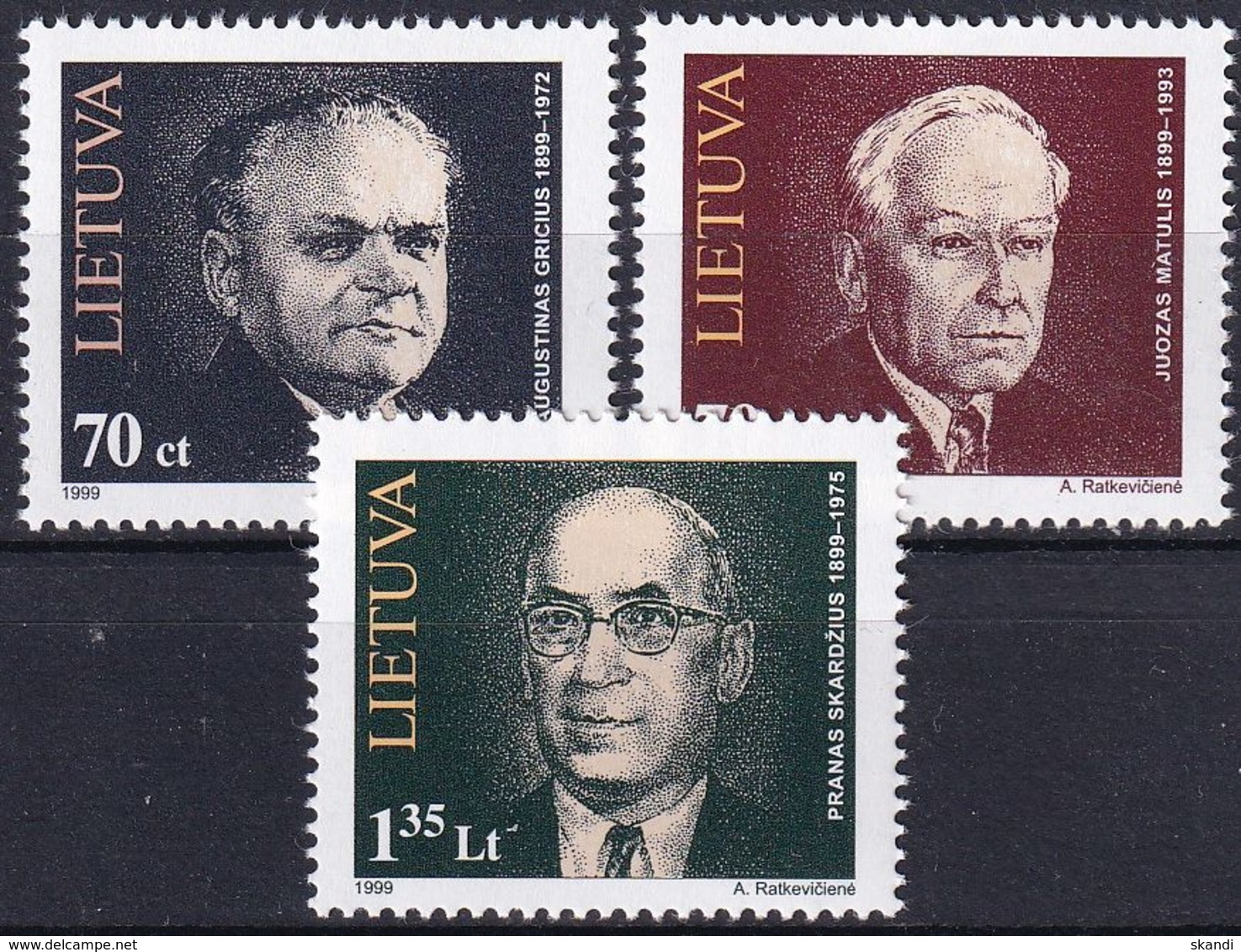 LITAUEN 1999 Mi-Nr. 689/91 ** MNH - Lituanie