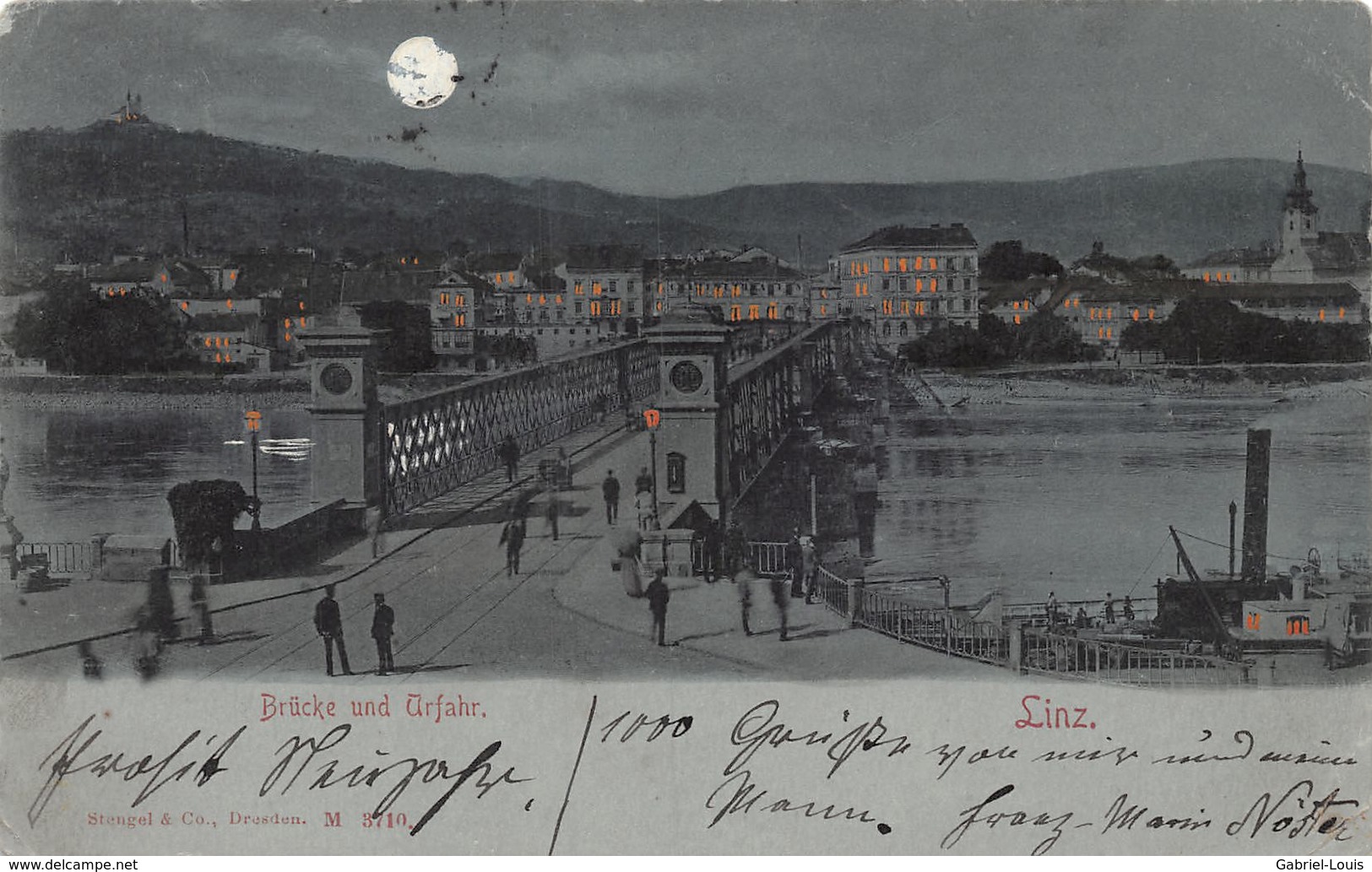 Linz Brücke Und Urfahr -  Mondlicht - Linz Urfahr