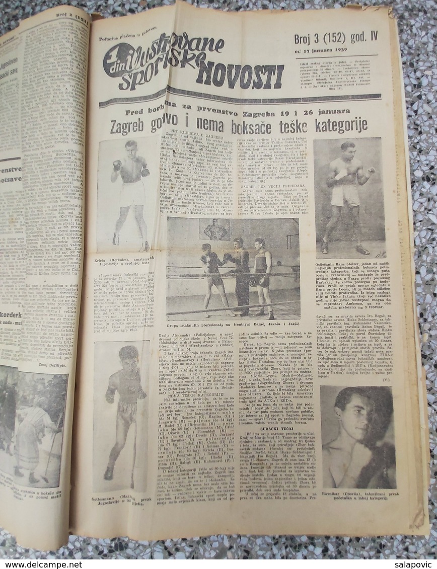 ILUSTROVANE SPORTSKE NOVOSTI 1939 UVEZANO 48 BROJEVA KINGDOM OF YUGOSLAVIA, BANDED 48 NUMBER  Rrare - Libri