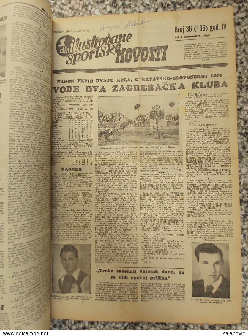 ILUSTROVANE SPORTSKE NOVOSTI 1939 UVEZANO 48 BROJEVA KINGDOM OF YUGOSLAVIA, BANDED 48 NUMBER  Rrare