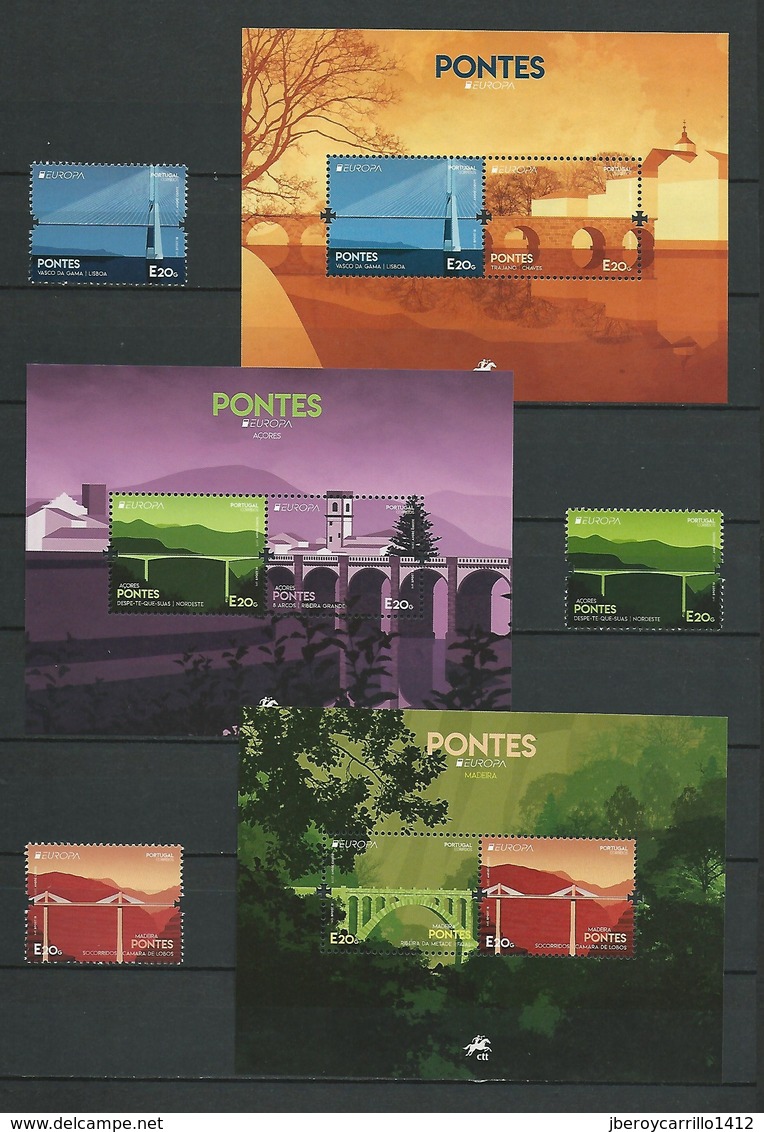 EUROPA 2018- "PUENTES -BRIDGES -BRÜCKEN -PONTS".- COLLECTION SPÈCIALE TRÈS COMPLETE 132 TIMBRES + 32 FEUILLETS