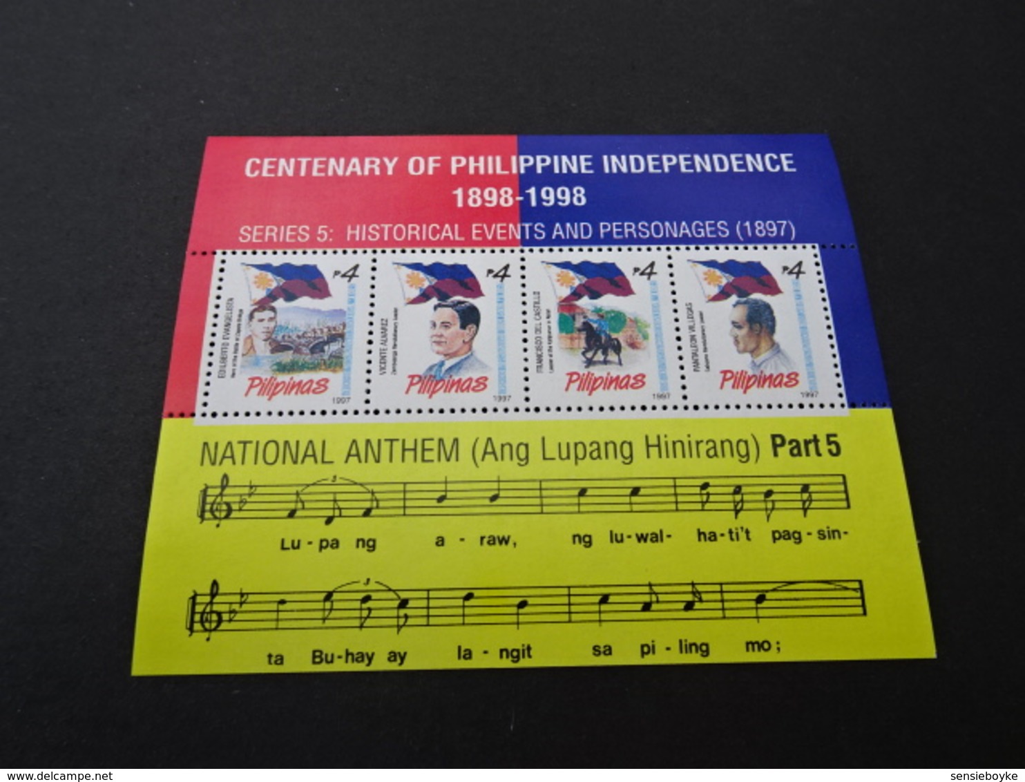 K31903  -  Bloc MNH Philippines -1996 -  Centenary Of Independence - National Anthem - Philippines