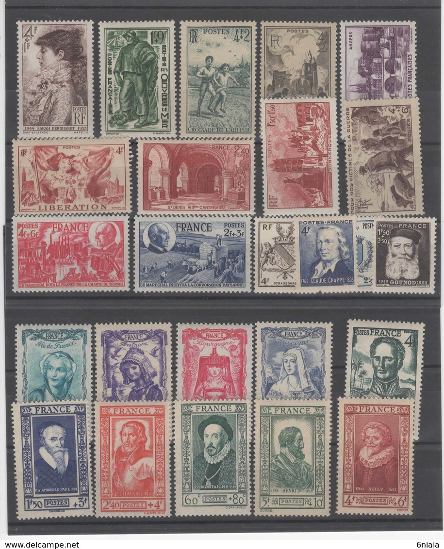 1206 TIMBRES NEUFS ** Côte 30e N°500.504.587.589.590.591.592.594.595.596.597.601.607.608.619.661.662.734.735.737.738.etc - Otros & Sin Clasificación