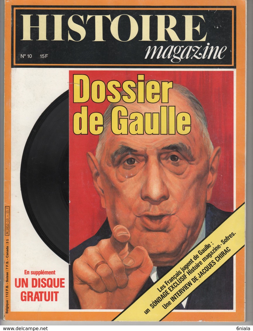 885 HISTOIRE MAGAZINE DOSSIER DE GAULLE  Avec Le Disque Vinyl   Novembre Décembre 1980 - Francés