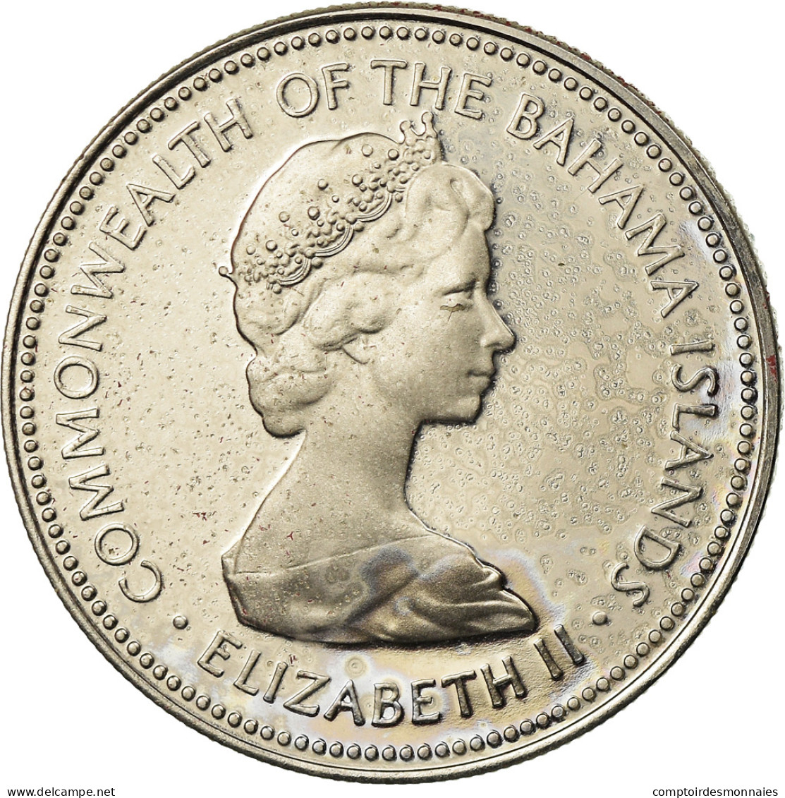 Monnaie, Bahamas, Elizabeth II, 25 Cents, 1973, Franklin Mint, U.S.A., SUP - Bahamas