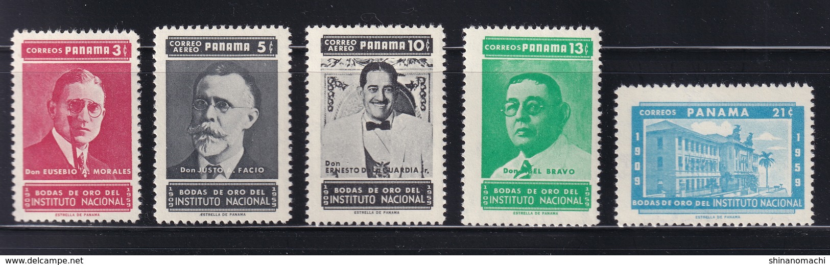 Panama - 1959 - Sc  427-429 C222-C223 - 50th Anniversary, National Institute - MNH - Panamá