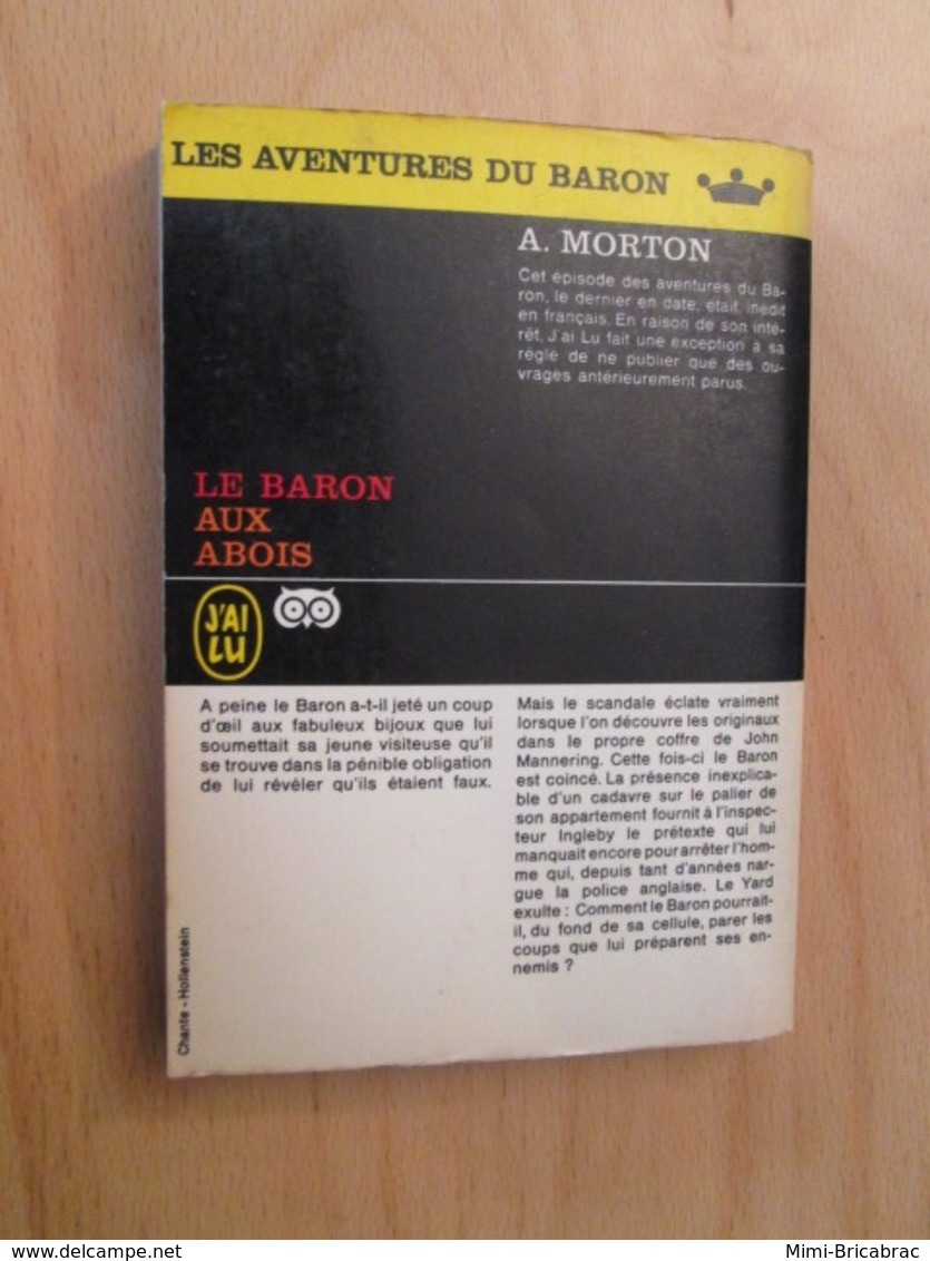 POL2013/2 ANTHONY MORTON / J'AI LU LES AVENTURES DU BARON N°P9 / LE BARON AUX ABOIS  édition De 1964 - J'ai Lu