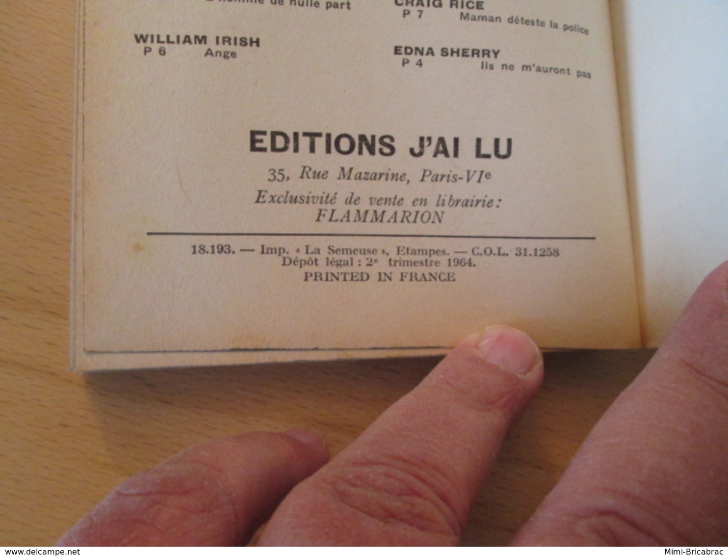 POL2013/2 ANTHONY MORTON / J'AI LU LES AVENTURES DU BARON N°P9 / LE BARON AUX ABOIS  édition De 1964 - J'ai Lu