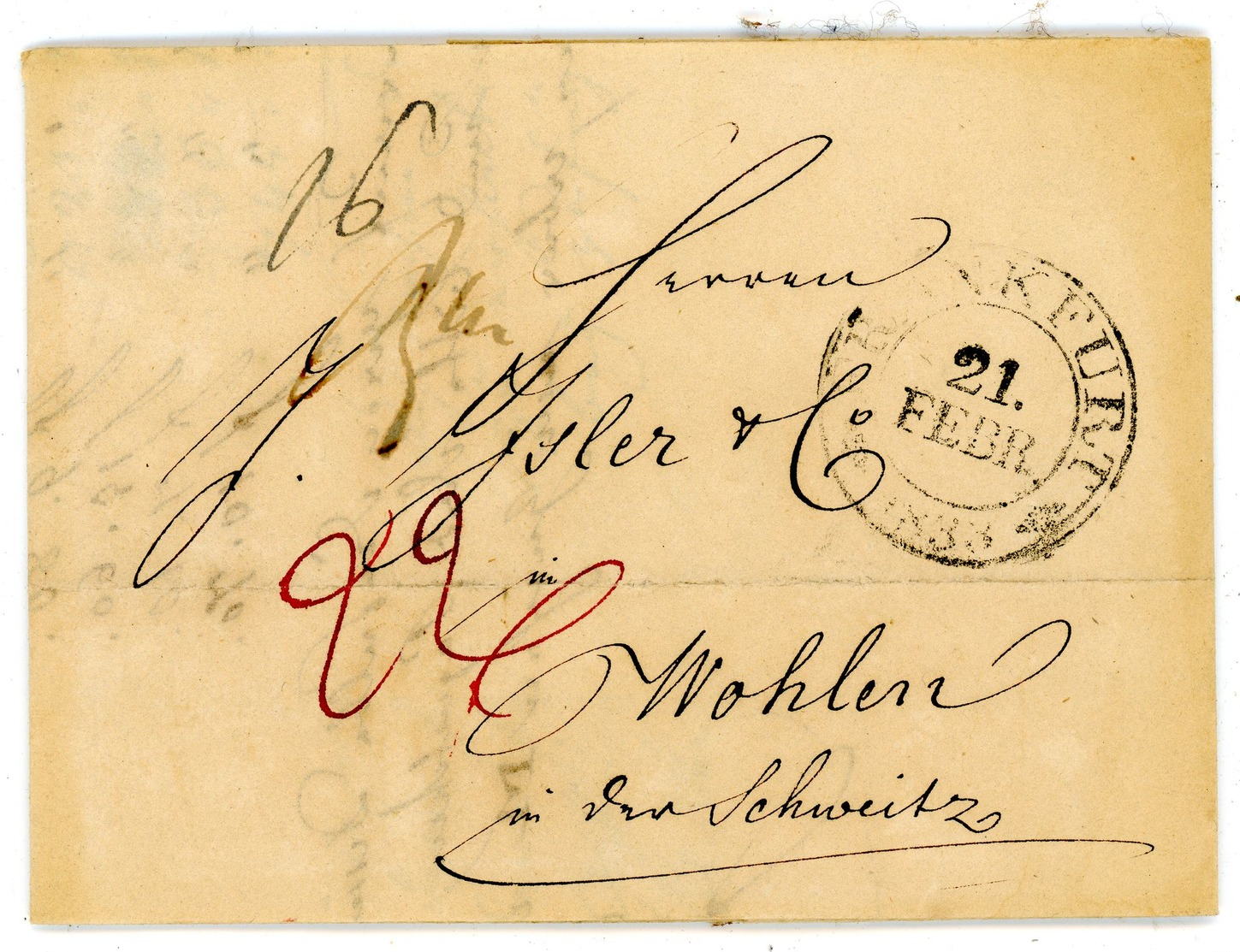 1829 Portobrief Frankfurt - Wohlen/Schweiz Mit Inhalt - Vorphilatelie