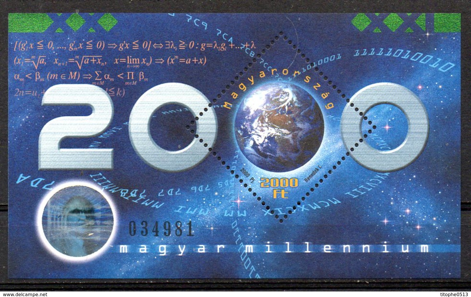 HONGRIE. BF 255 De 2000. Millénaire 2000. - Hologramas